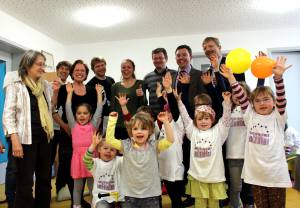 Einweihung des Anbaus der Kita an der Löwenbrücke in Würzburg.